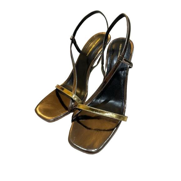 **French Connection Veroni Metallic Wrap High Heel Sandals Size 9 Open Toe Heels - Picture 1 of 5